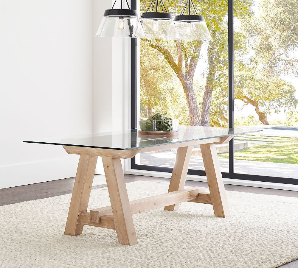 Ezra Glass Dining Table | Pottery Barn (US)
