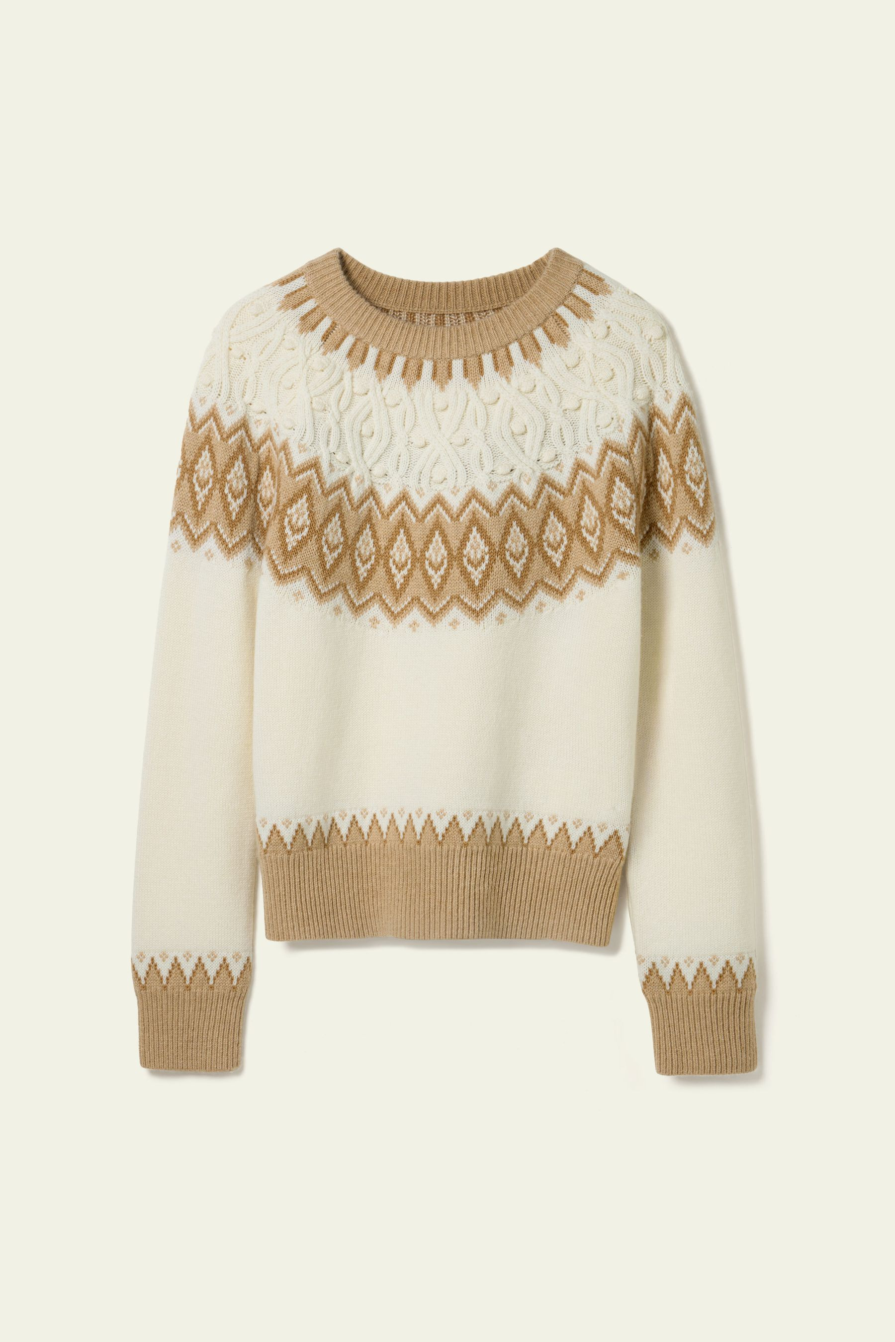 Wool-Cashmere Fair Isle Sweater | LilySilk