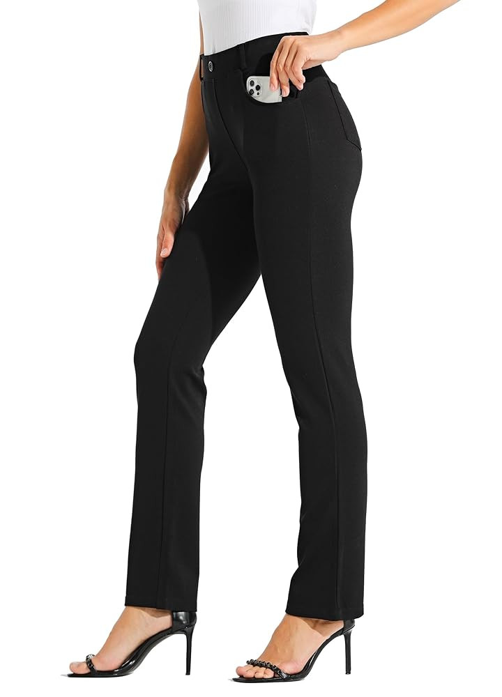Willit Women's Yoga Dress Pants Straight Leg Work Slacks Stretchy Office Casual Pants 4 Pockets B... | Amazon (US)