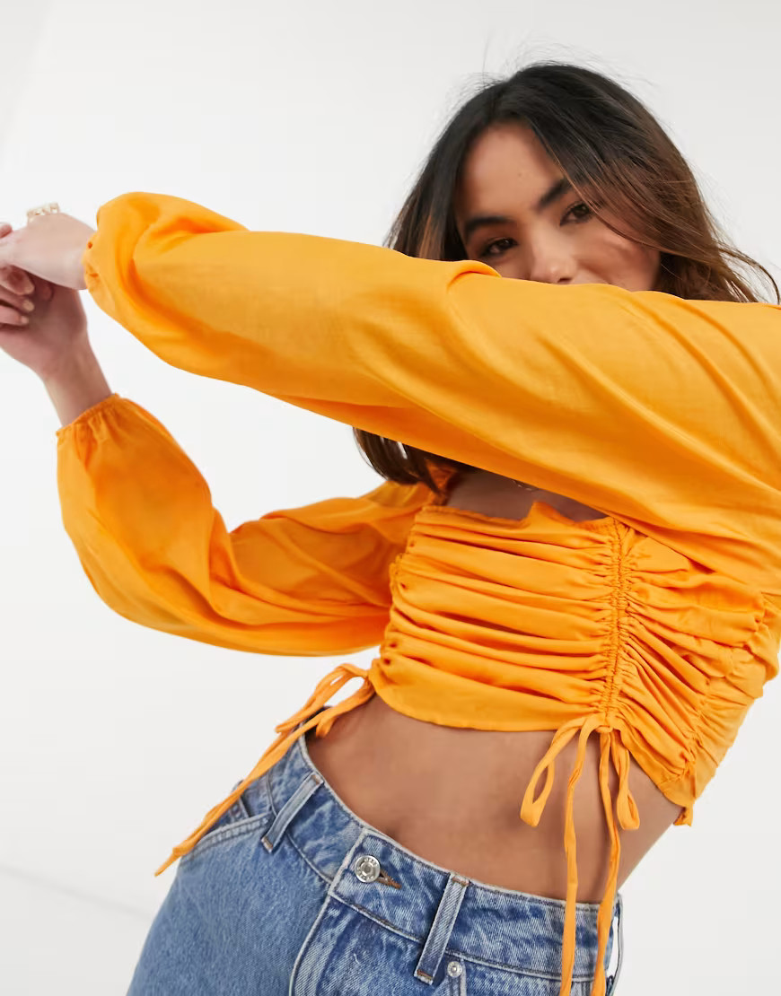 Urban Bliss ruched crop top in orange | ASOS (Global)