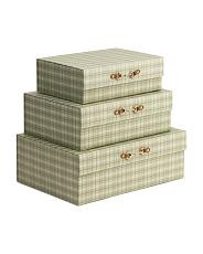 Set Of 3 Plaid Decorative Boxes | TJ Maxx