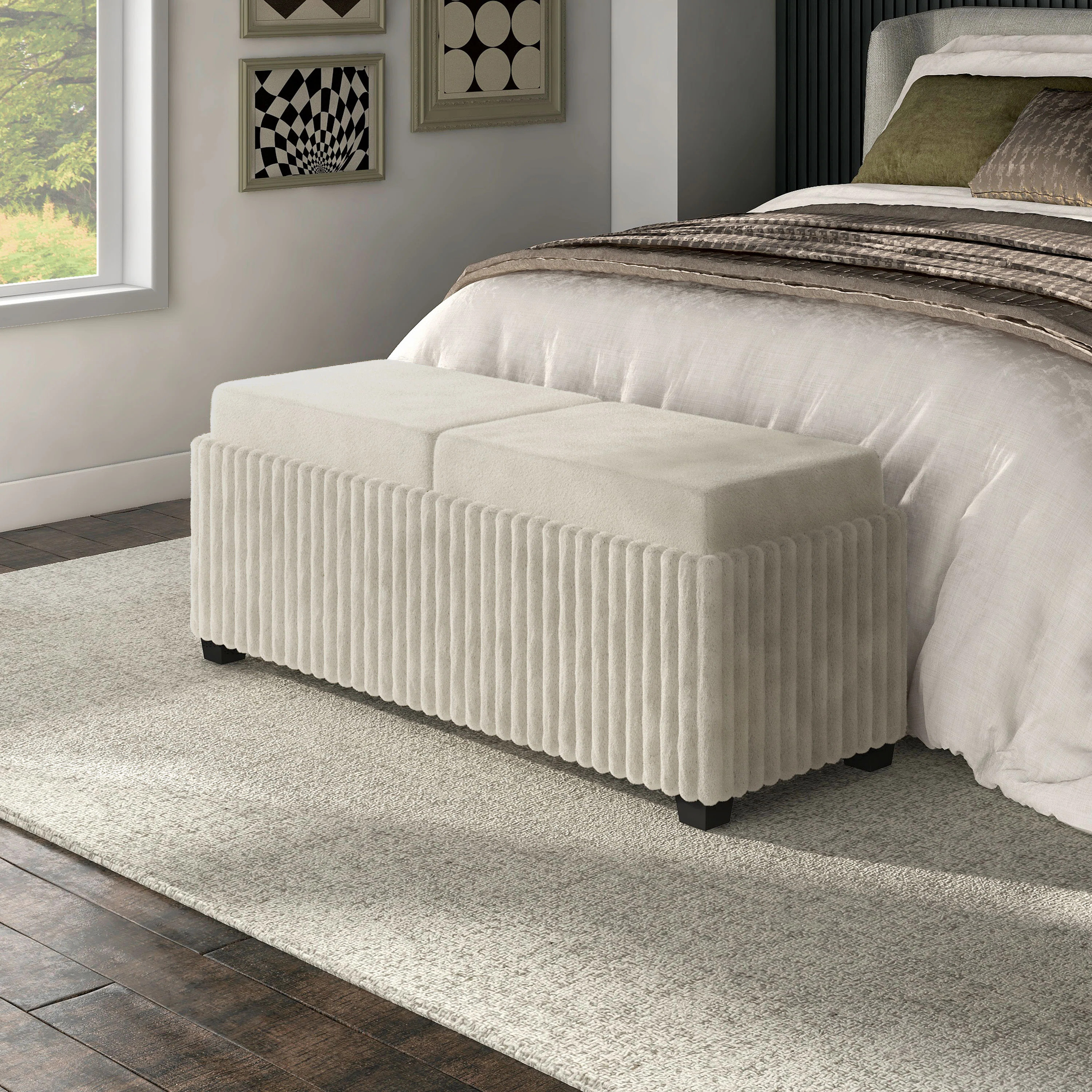 Mercer41 Milei Chenille Storage Ottoman | Wayfair | Wayfair North America