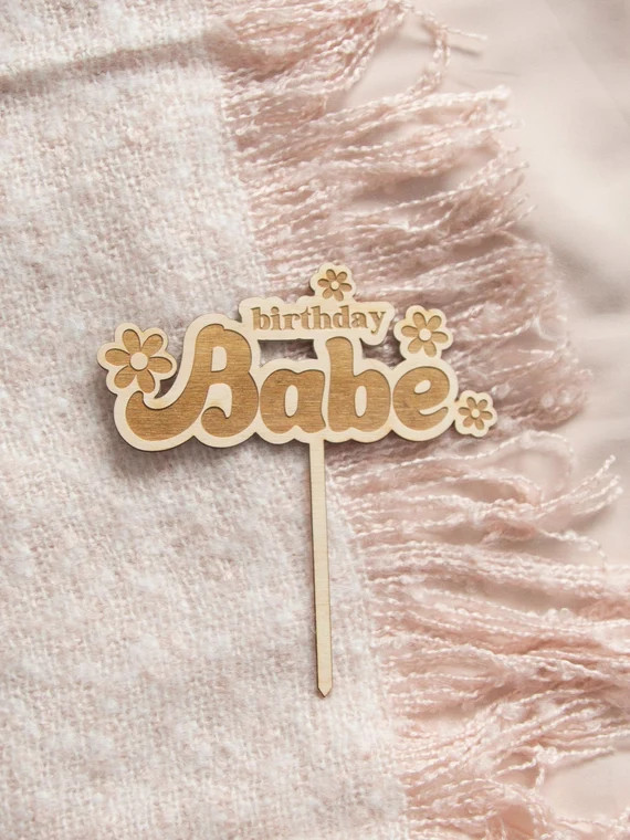 Birthday Babe Boho Hippie Daisy First Birthday Wood Cake | Etsy | Etsy (US)