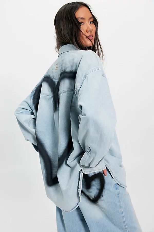 OneTeaspoon Daydream Heart Denim Button Down | Free People (Global - UK&FR Excluded)
