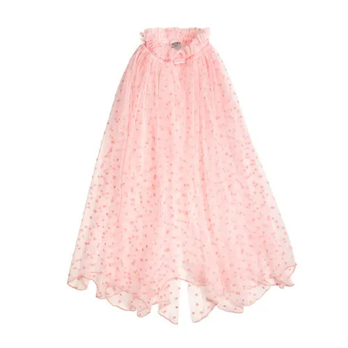 Sweet Wink Flocked Heart Valentine's Day Cape in Pink at Nordstrom | Nordstrom