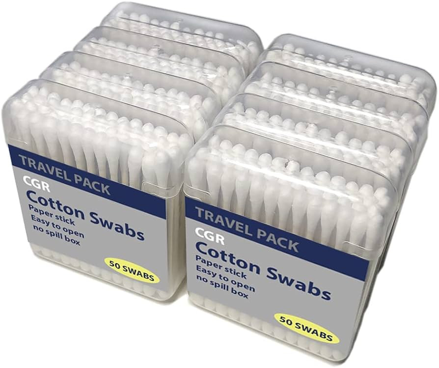 400pcs CGR Organic Cotton Swabs, 100% Cotton Double-Tipped, White Paper Sticks(compostable), Trav... | Amazon (US)