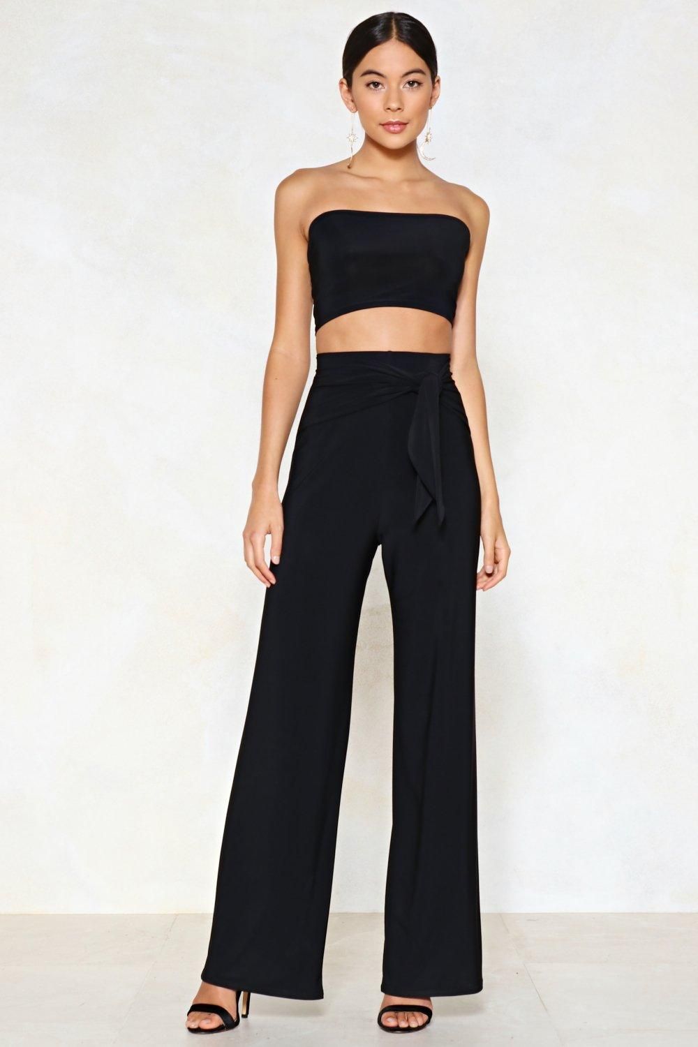 Tie Me Later Bandeau Top and Wide-Leg Pants Set | NastyGal (US & CA)