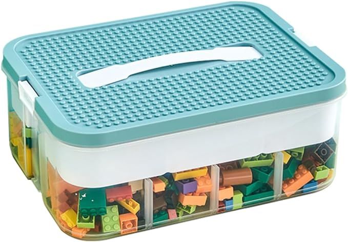 Toy Organizer Bins with Compartments, Building Blocks Storage, Storage Containers for Building Br... | Amazon (US)