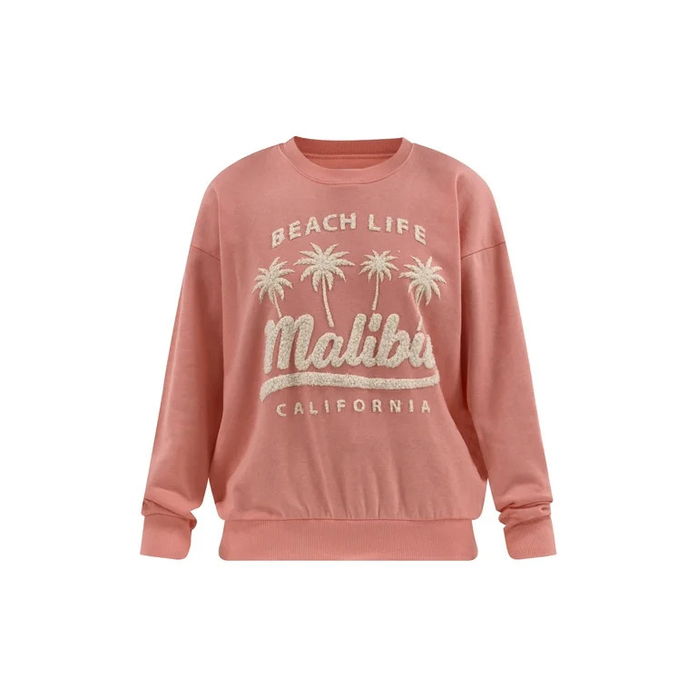 No Boundaries Oversized Graphic Crewneck Sweatshirt, Women's | Walmart (US)