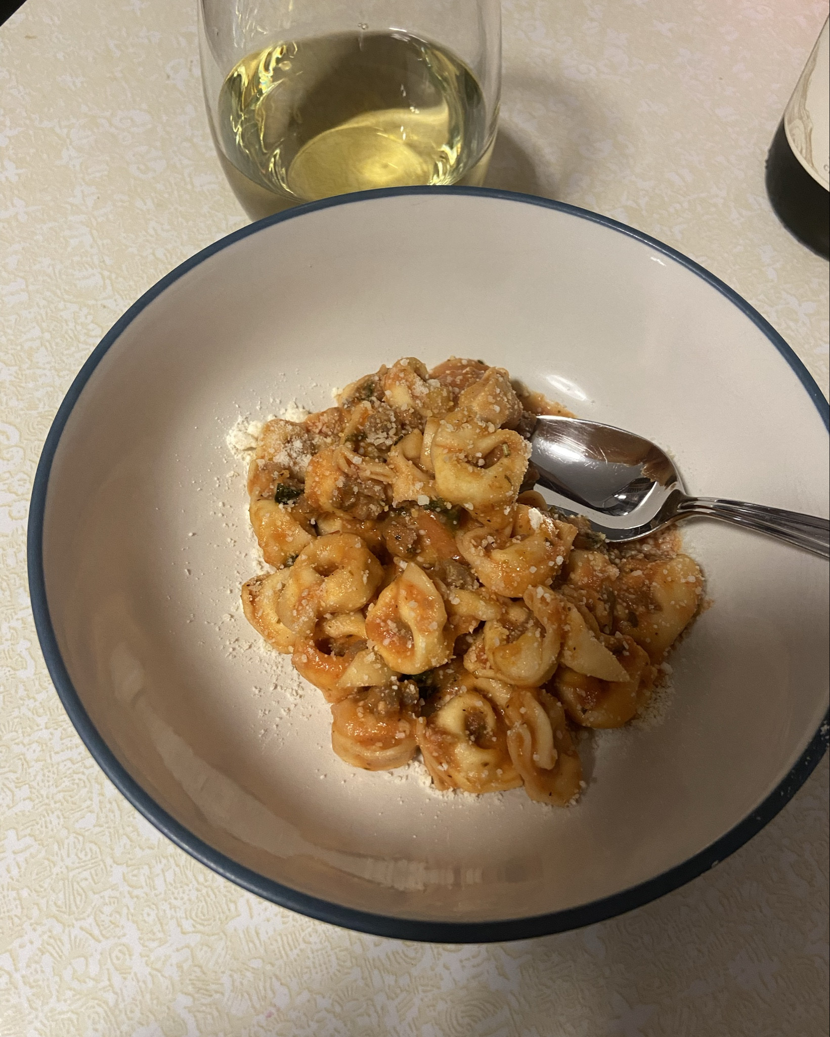 Italian sausage and tortellini skillet - one pan dinner was so yummy and easy! I found the recipe online from yellowblissroad.com


#recipes #familydinner #onepandinner 

#LTKfoodie
