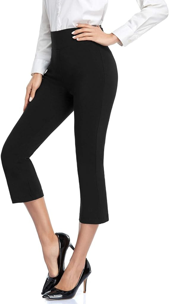 Tapata Stretch Woven 20.5'' Women's Bootcut Dress Pants Capri Office Pants with High Waist Busine... | Amazon (US)
