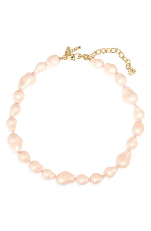 Lele Sadoughi Baroque Imitation Pearl Collar Necklace in Rose at Nordstrom | Nordstrom