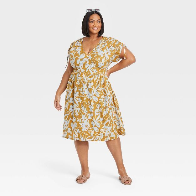 Women's Plus Size Short Sleeve Tied Dress - Ava & Viv™ | Target