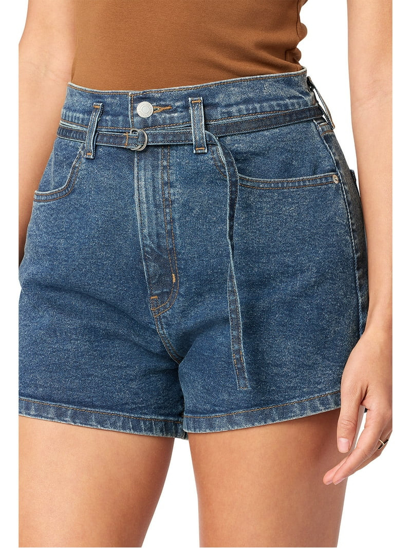 Levi Strauss Signature Women's Vintage A-Line Belt Shorts, Sizes 0-14 - Walmart.com | Walmart (US)