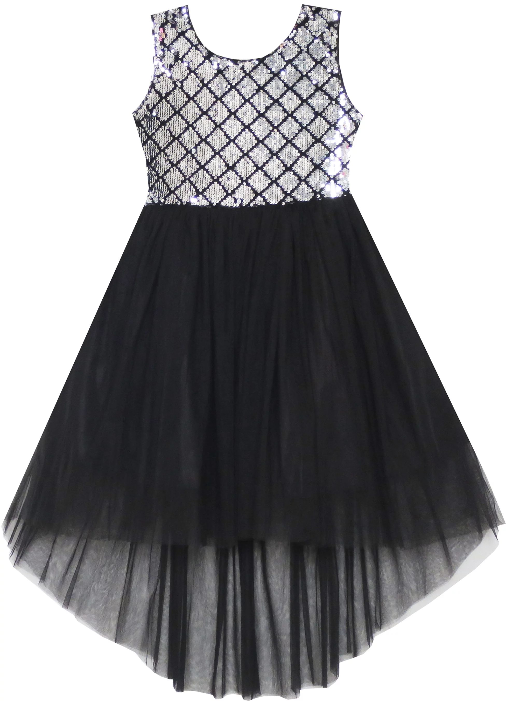 Sunny Fashion Girls Dress Sequin Mesh Party Wedding Princess Tulle Size 7-14 - Walmart.com | Walmart (US)