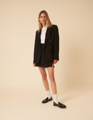 Black Tailored Mini Skirt | Nobody's Child