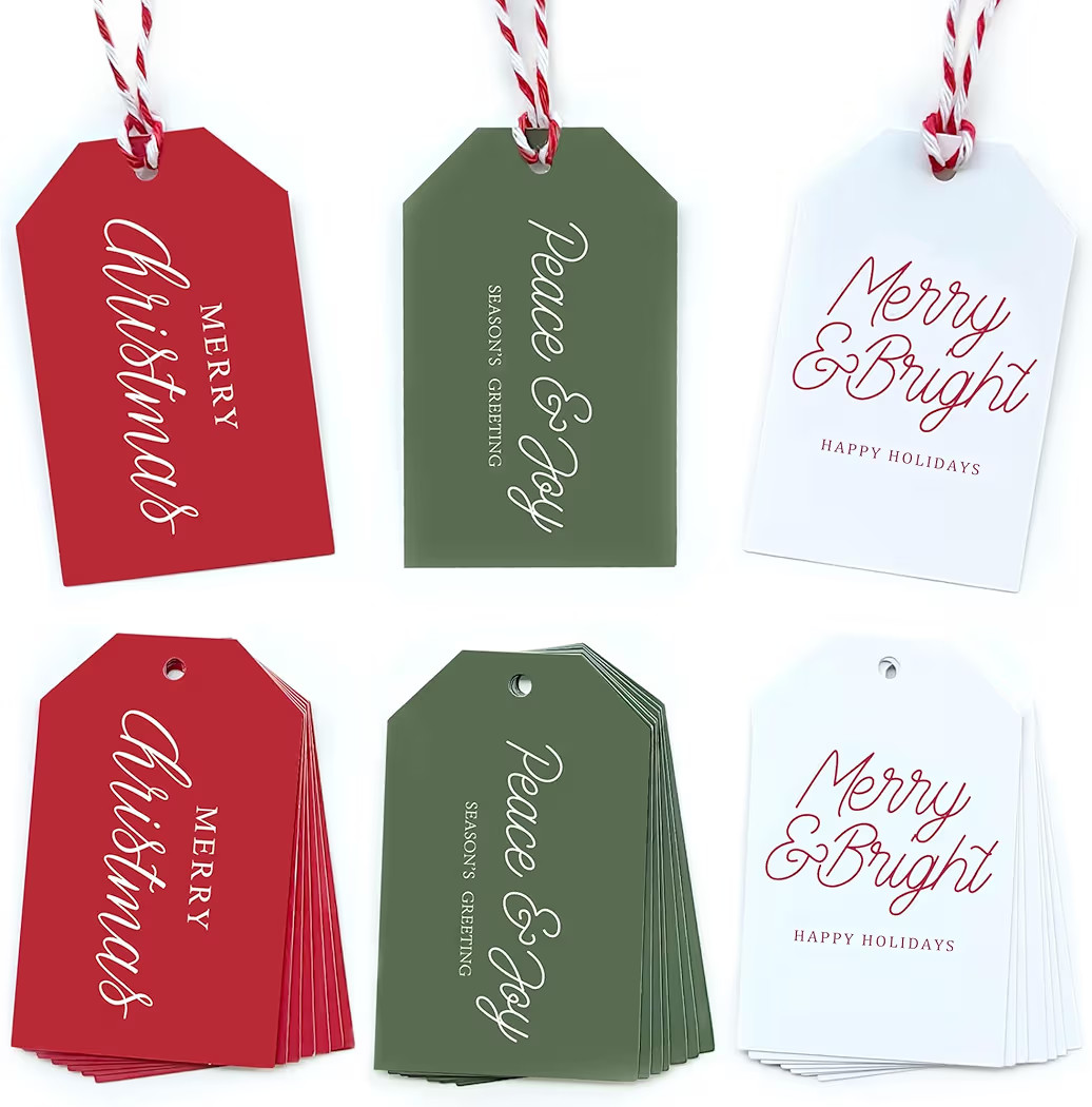 Beautiful Modern Christmas Gift Tags - 48 Quality Christmas Name Tags with String for Personalizi... | Amazon (US)