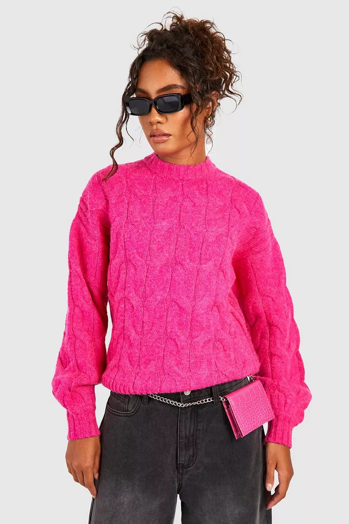 Tall Chunky Soft Knit Cable Jumper | Boohoo.com (UK & IE)