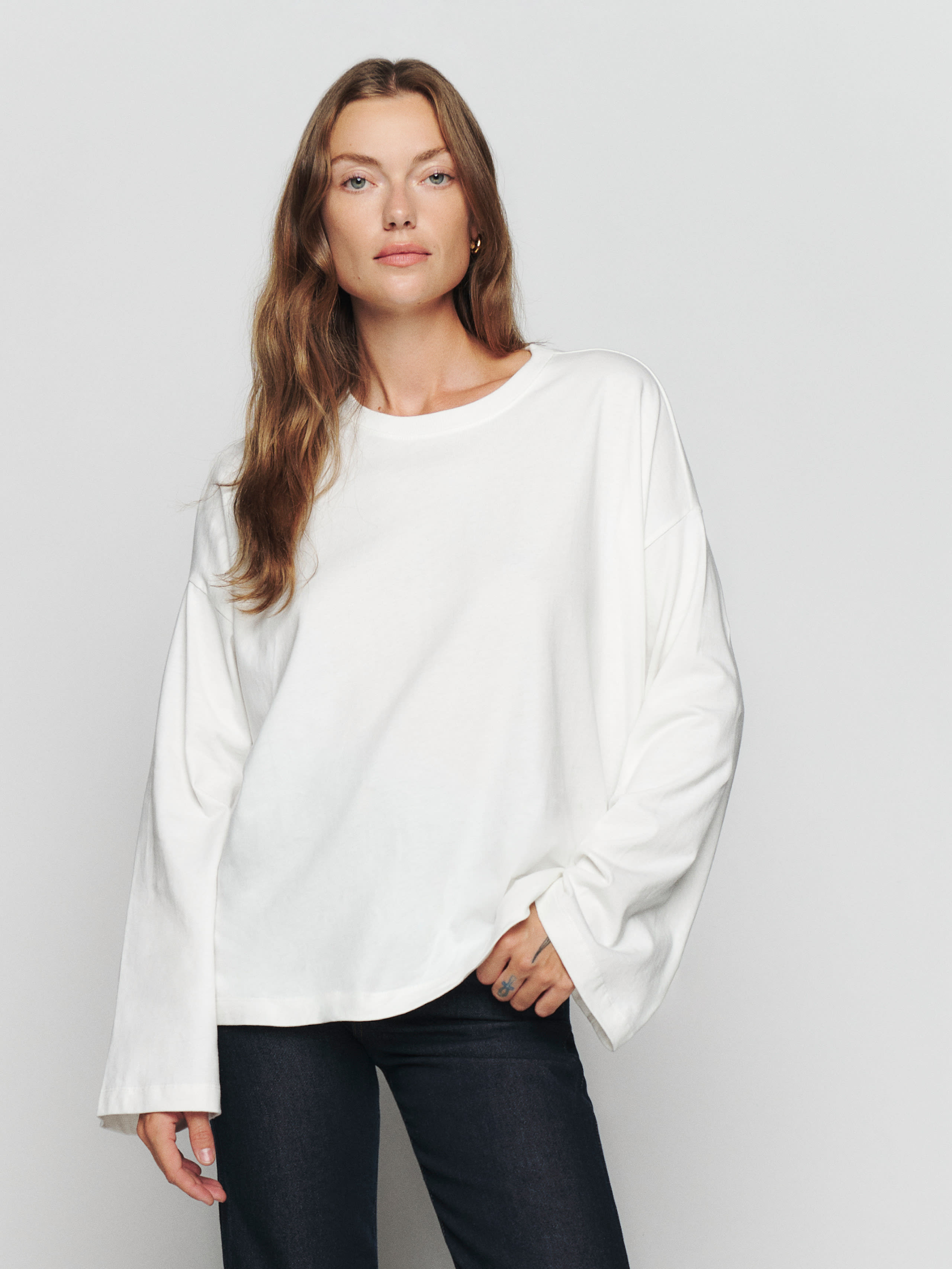 Oversized Long Sleeve Tee | Reformation (Global)