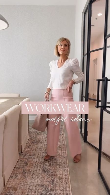 These pink wide leg pants are back in stock! Loverly Grey is wearing an XS in the pants and tops! So good for work! 

#LTKstyletip #LTKSeasonal #LTKworkwear