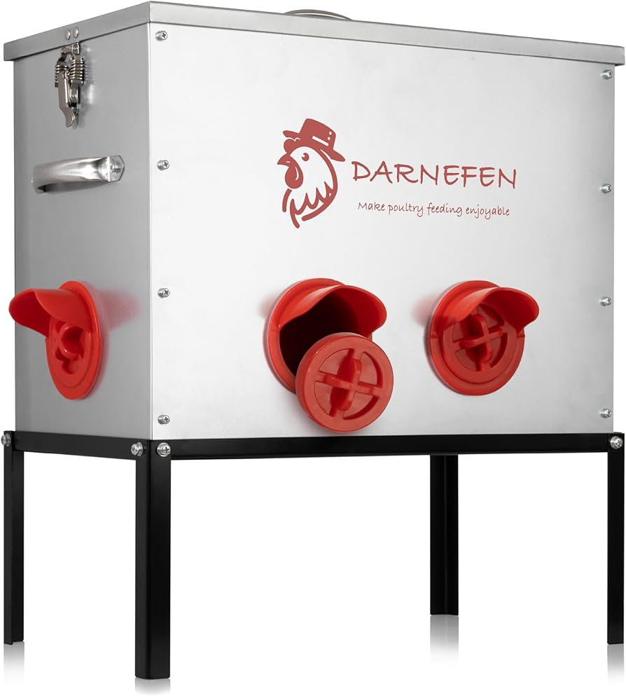 Automatic Chicken Feeder Rat Proof - 40lb 6 Ports Large Capacity Metal Poultry Feeder with Legs a... | Amazon (US)