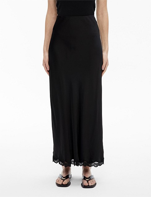 Lace Trim Maxi Skirt | David Jones (Australia & New Zealand)