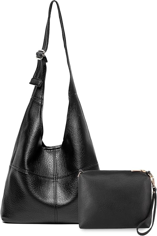 Montana West Hobo Purse for Women, Vegan Leather Shoulder Bag with Wristlet | Amazon (US)