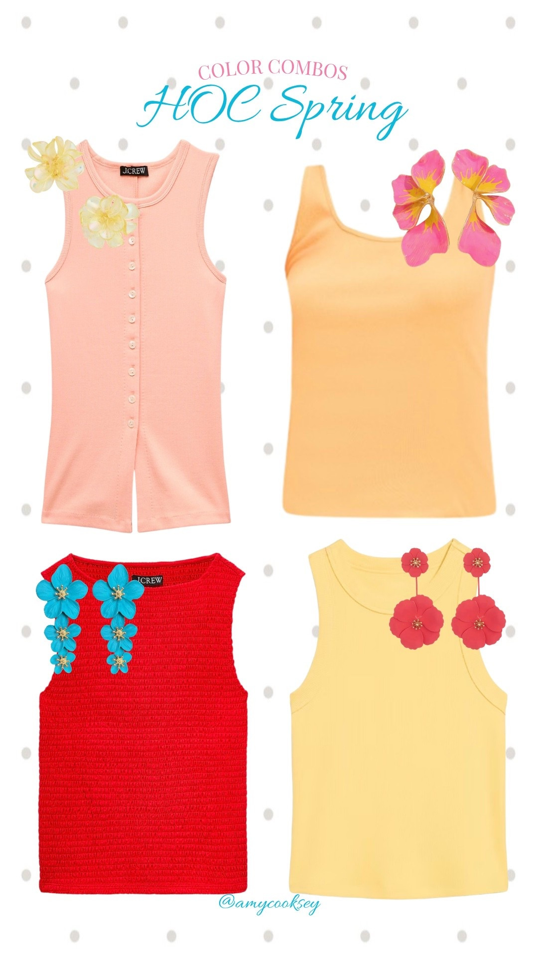 Style Tip for #HOCSpring : mix + match colors from your Spring Season with a fun earring + simple tank 

#SpringStyle #ShopBySeason #PinkEarrings #SpringTangerine #RedTank 

#LTKSeasonal #LTKOver40 #LTKWorkwear