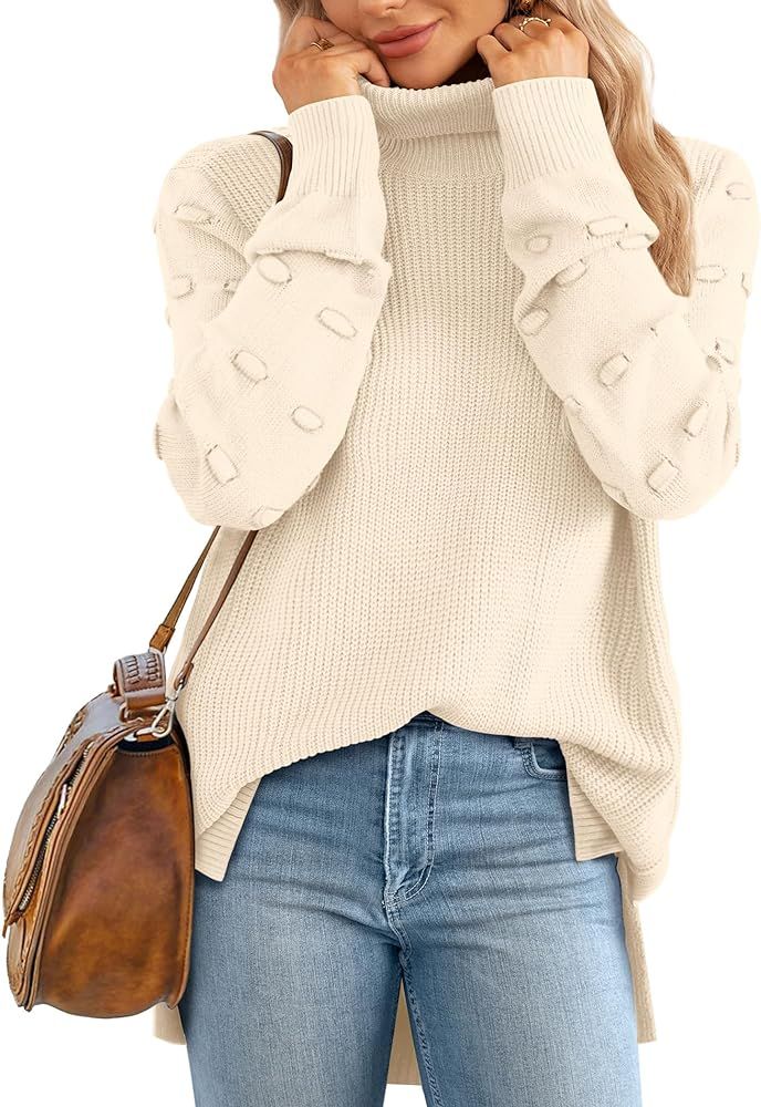 XIEERDUO Sweaters for Women Long Sleeve Chunky Knit Pullover Crewneck Sweatshirts | Amazon (US)