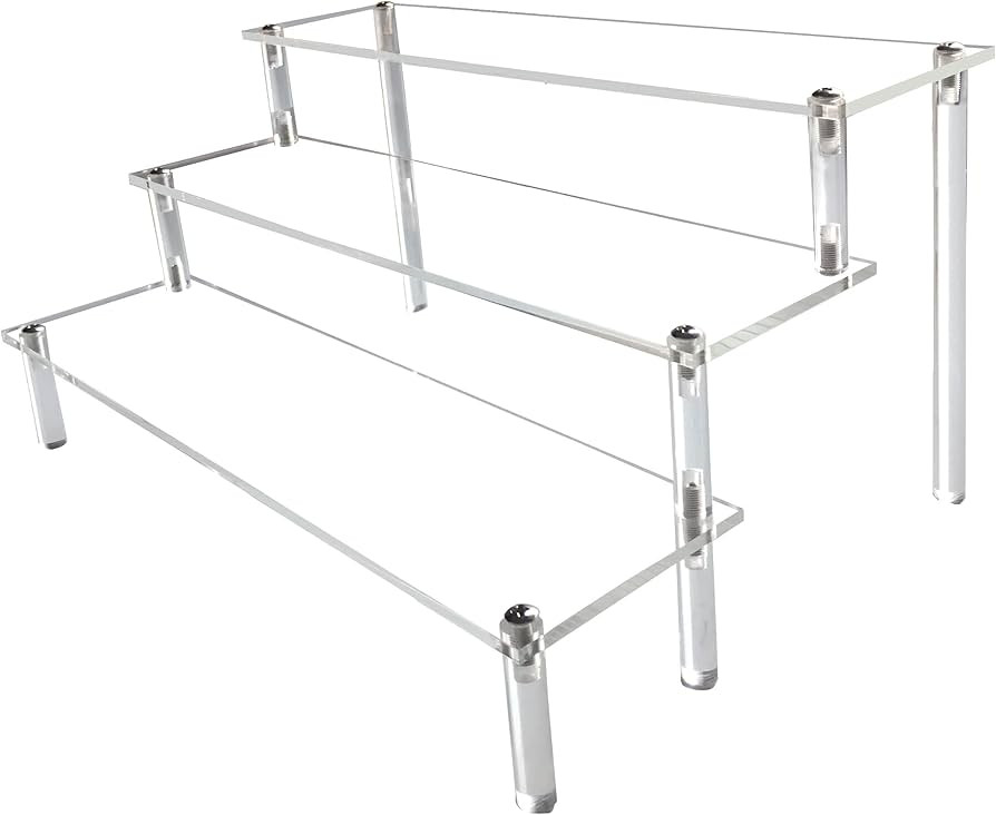 AZEAM Acrylic Riser Clear Display Stand Cologne Organizer Acrylic Shelves 3 Tier Shelf for Amiibo... | Amazon (UK)