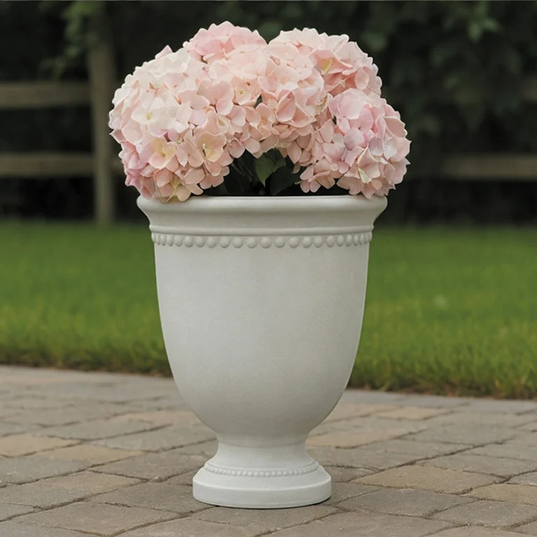 My Texas House 16 x 18.1 Inch Asti Urn White Recycled Resin Planter | Walmart (US)