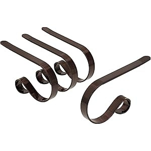 Haute Decor The Original MantleClip Stocking Holder- 4 Pack (Oil-Rubbed Bronze) | Amazon (US)