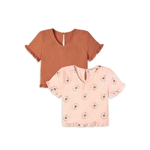 Modern Moments by Gerber Toddler Girl Ruffled Gauze Top, 2-Pack, Sizes 12M-5T | Walmart (US)