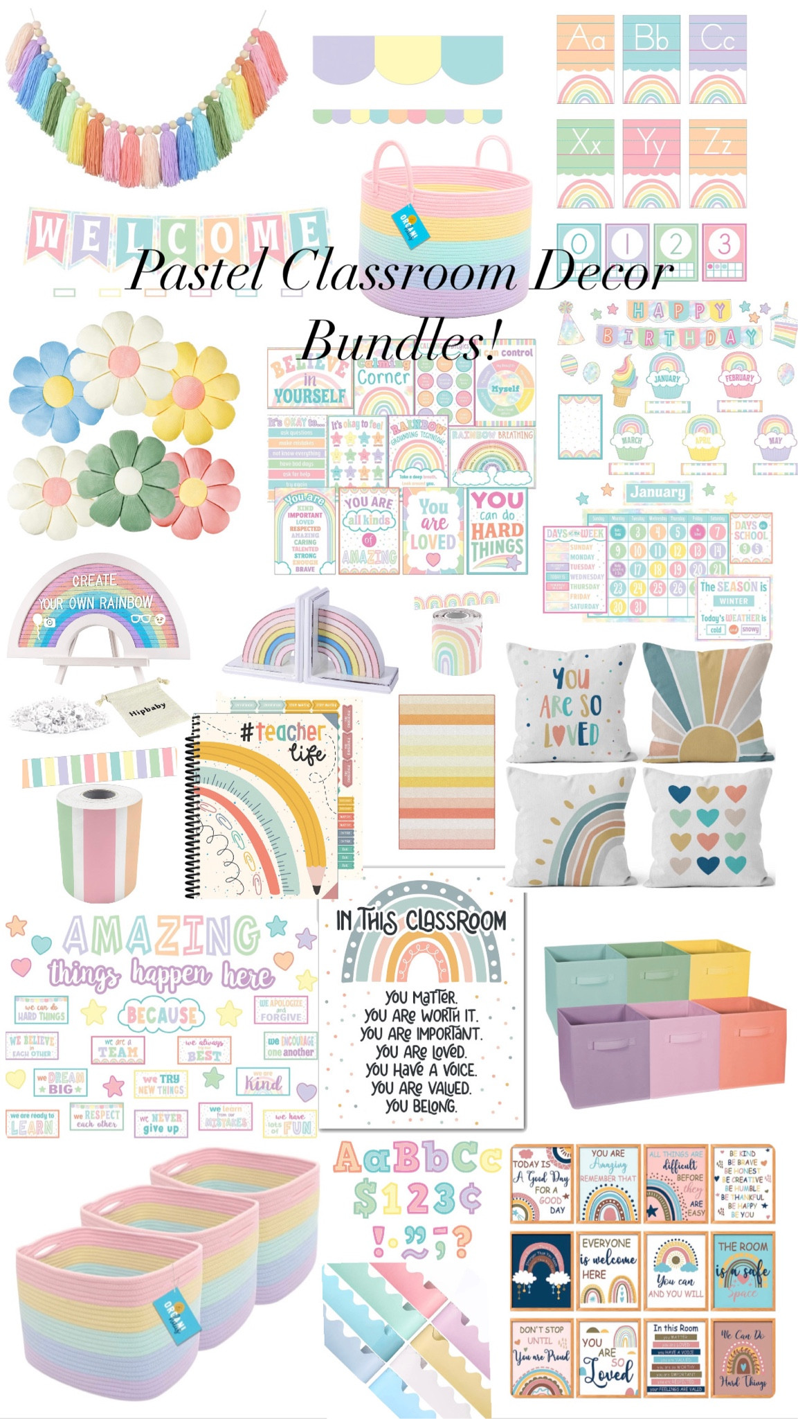 Part 2 of the Pastel Classroom Decor Bundles/deals!! 💛🧡💗💚🤍

#LTKBacktoSchool #LTKstyletip #LTKFind