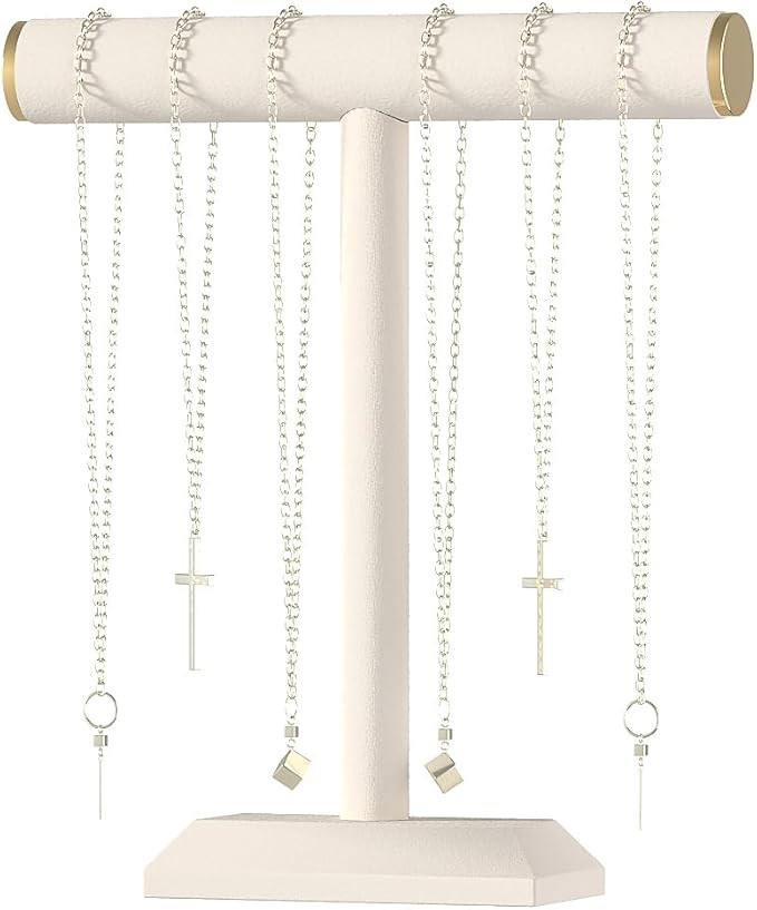 Julysky T-Bar Necklace Holder Stand,Necklace Display Stand for Selling,Necklace Organizer for Wom... | Amazon (US)