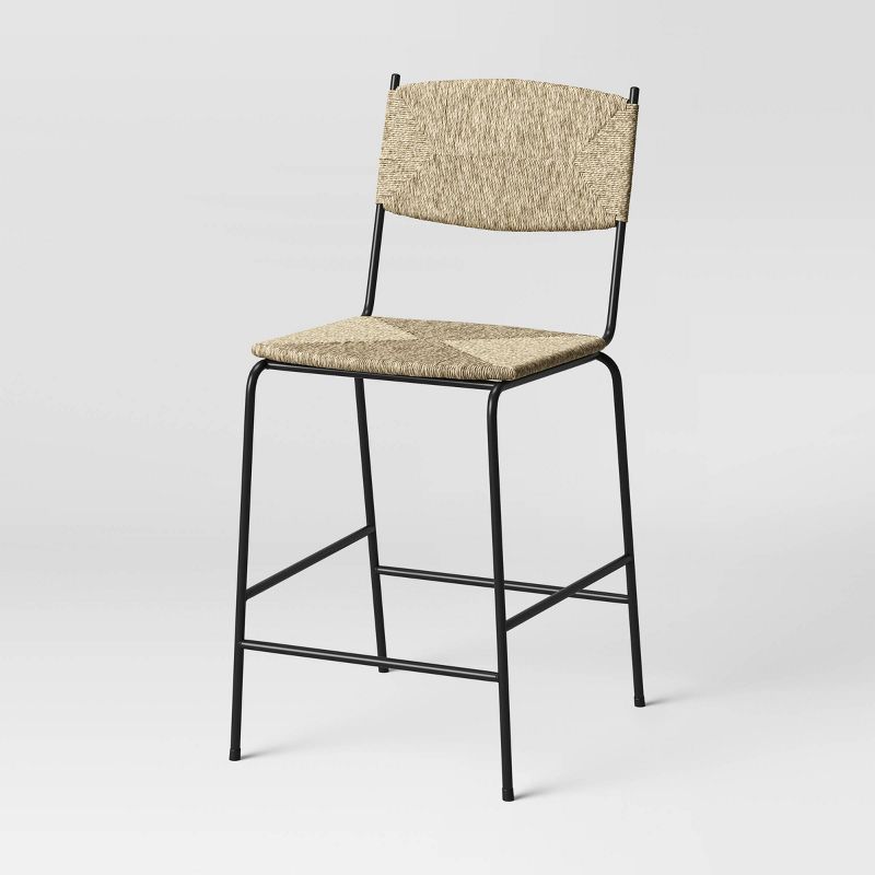 Ashburn Woven Counter Height Barstool with Metal Legs Natural - Threshold™ | Target