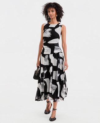 Women's Sleeveless Printed Mesh Dress, Macy's Exclusive | Macy's