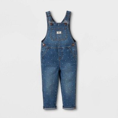 OshKosh B'gosh Toddler Girls' Dot Overalls - Dark Blue | Target
