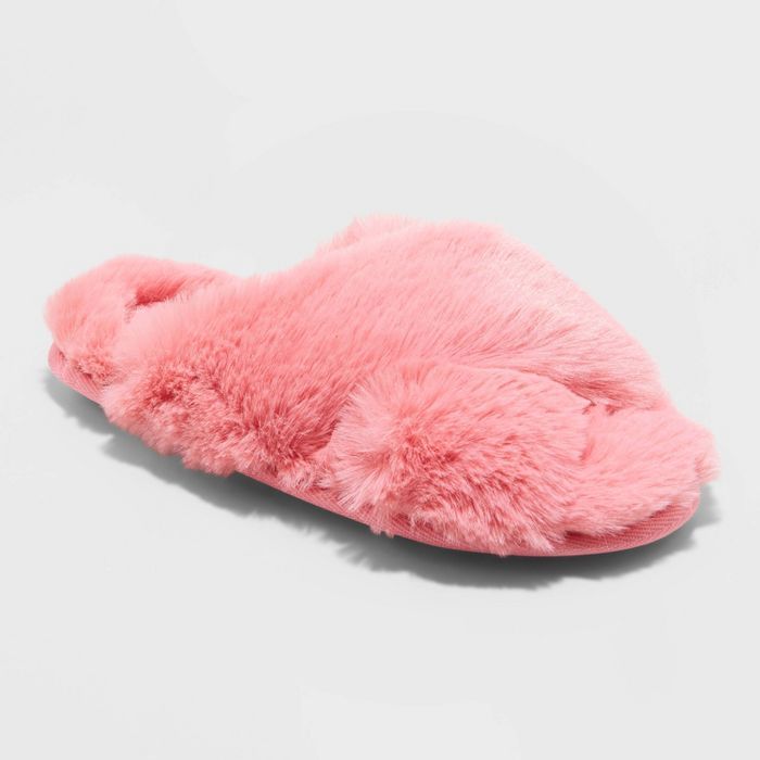 Women's Paris Crossband Fur Slippers - Stars Above™ | Target