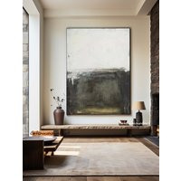 Green Wabi Sabi Wall Art White Abstract Painting Large Textured Neutral Decor | Etsy (US)