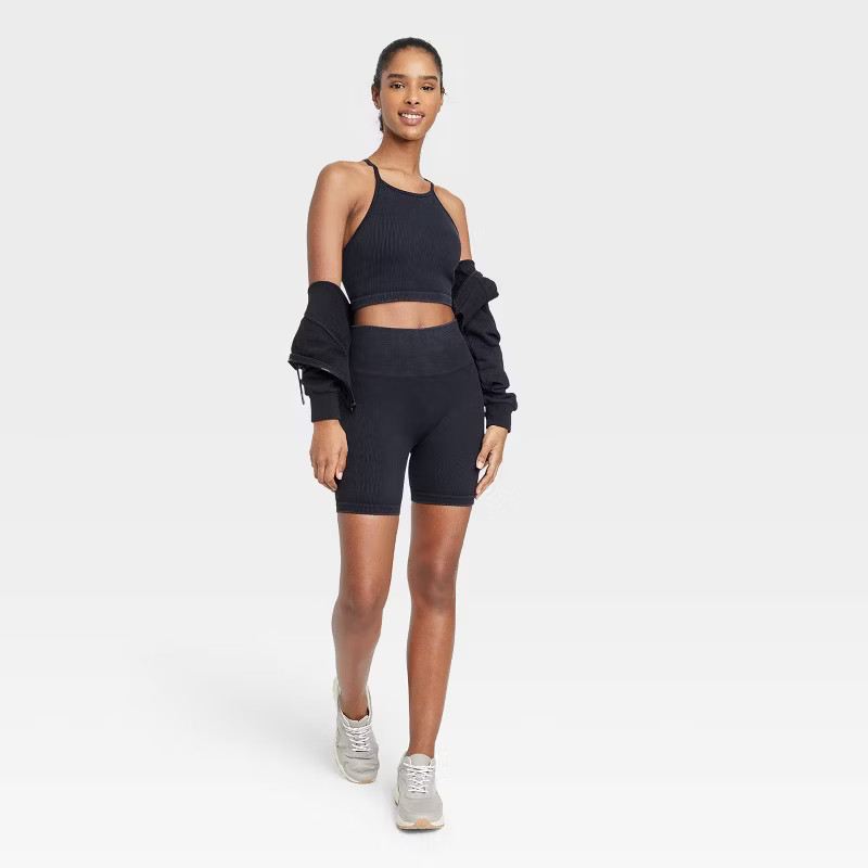 Women's Ribbed Seamless High Neck Bra - JoyLab™ | Target