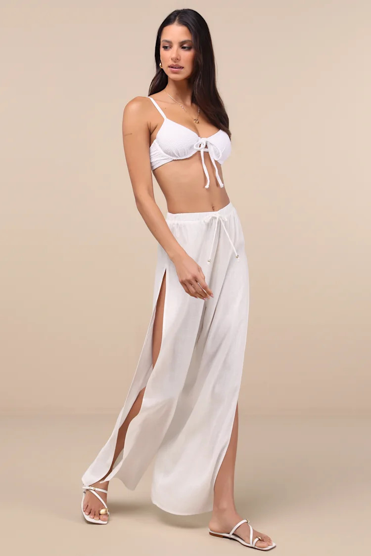 Seaside Sweetie White Swim Cover-Up Pants | Lulus