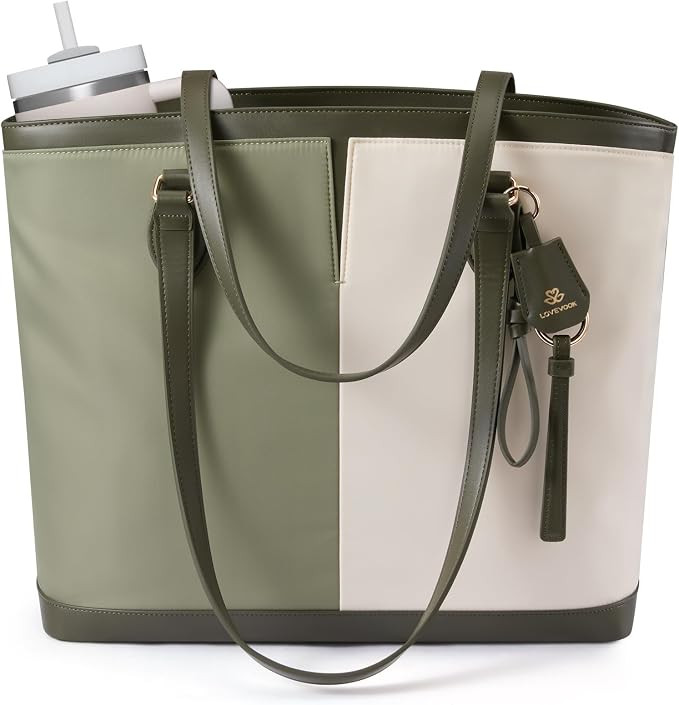 LOVEVOOK Laptop Tote Bag for Women, Lightweight Work Tote with Cup Holder, Waterproof Large Compu... | Amazon (US)