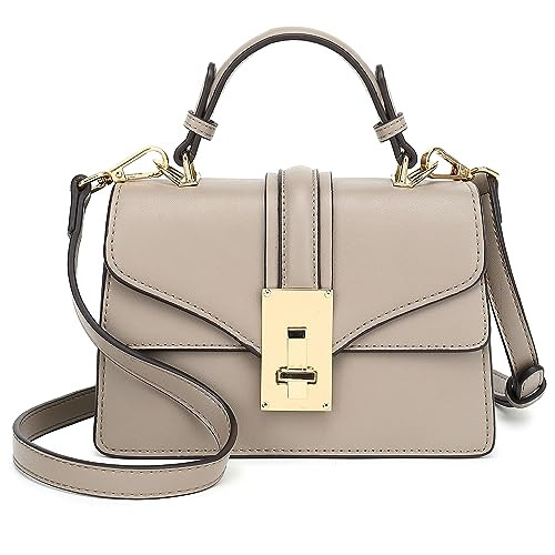 Scarleton Women's Grey Faux Leather Satchel, Top Handle Mini Bag, Crossbody Purse with 3 Compartments, H207703 - Grey | Amazon (US)