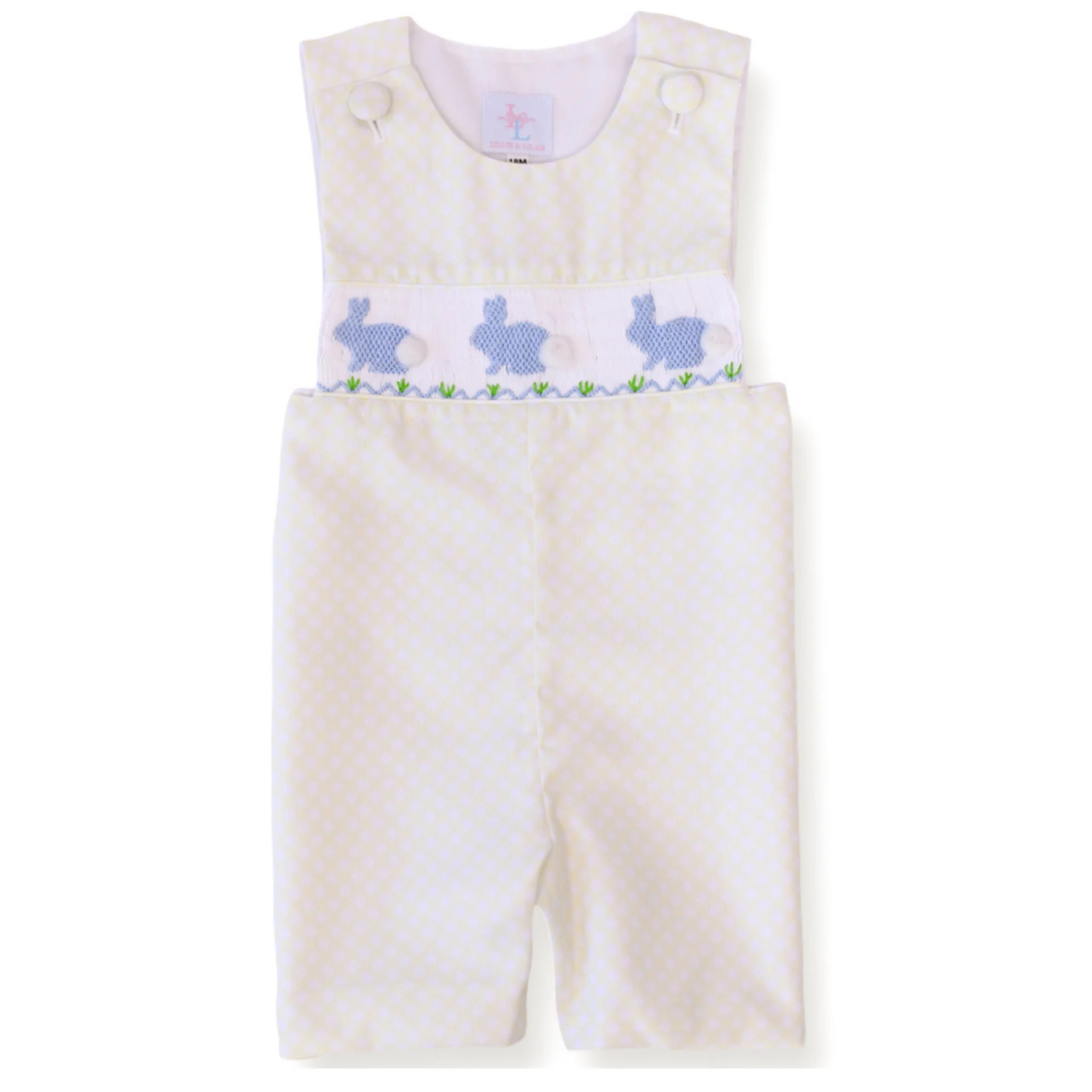Yellow Gingham Boy Bunny Shortall | Lillie & Lilah