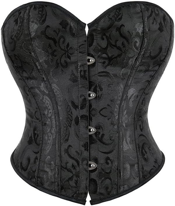 Alivila.Y Fashion Womens Vintage Floral Denim Overbust Corset Bustier Top | Amazon (US)