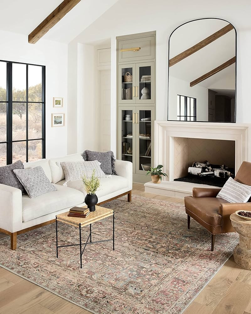 Loloi II Adrian Collection ADR-06 Area Rug 7'-6" x 9'-6" Ocean/Clay Rectangular 0.19" Thick | Amazon (US)