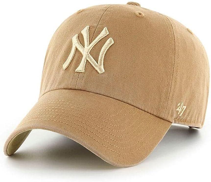 '47 MLB New York Yankees Brand Clean Up Adjustable Cap, One Size, Camel | Amazon (US)