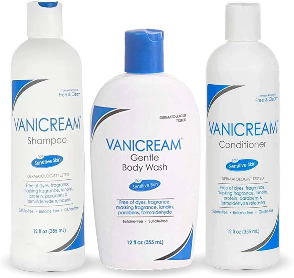 Vanicream, Free and Clear Shampoo, Conditioner and Body Wash Set, For Sensitive Skin, Fragrance a... | Amazon (US)