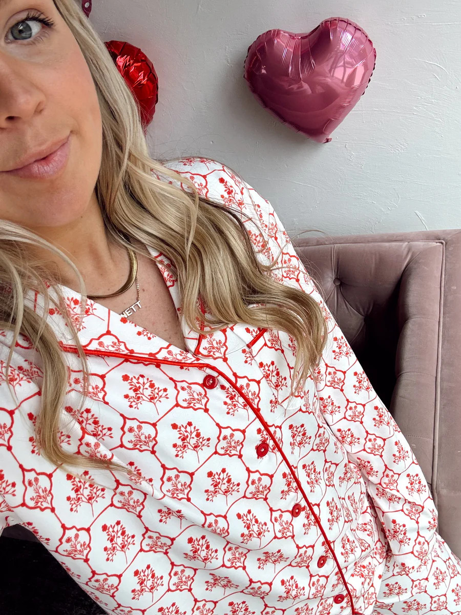 Red Toile Pajama Set | KenzKustomz